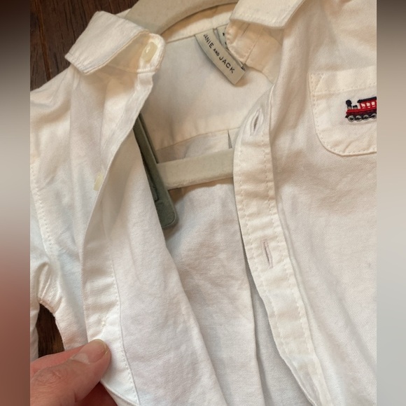 Janie and Jack Baby Train Oxford Bodysuit and train overalls - Picture 6 of 13